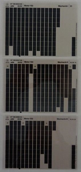 Microfich Teilekatalog Mercedes-Benz Benzin-Motor M 103 Mechanik Stand 06/1992