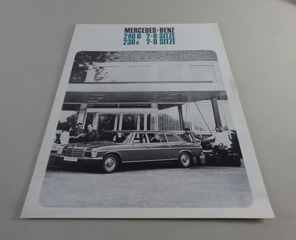 Prospekt Mercedes-Benz /8 W115 - 240 D / W114 - 230₆ lang (7-8 Sitzer) v. 6/1974