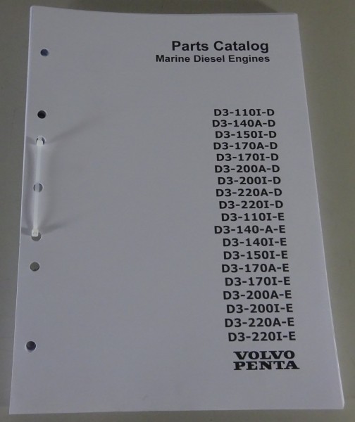 Parts Catalogue / Ersatzteilliste Volvo Penta Marine Diesel Engine D3 09/2010