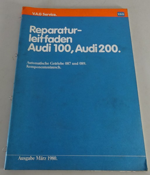 Werkstatthandbuch / Reparaturleitfaden Audi 100 C2 Schaltgetriebe 016 von 8/1979