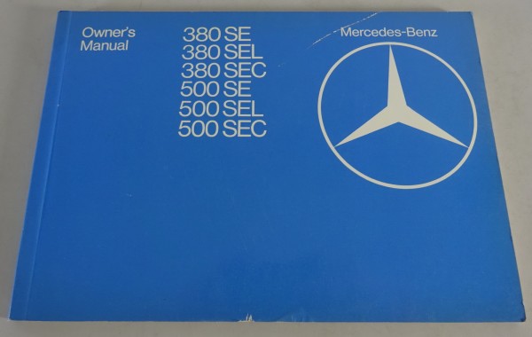 Betriebsanleitung / Owner's Manual Mercedes Benz W126 S-Klasse Stand 09/1982