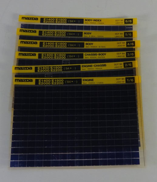 Microfich Teilekatalog Mazda E1400 / E1800 / E2000 / E2200 Stand 09/1984