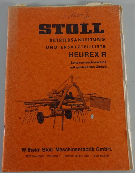 Teilekatalog / Betriebsanleitung Stoll Heurex R Seitenschwadmaschine Stand 04/70