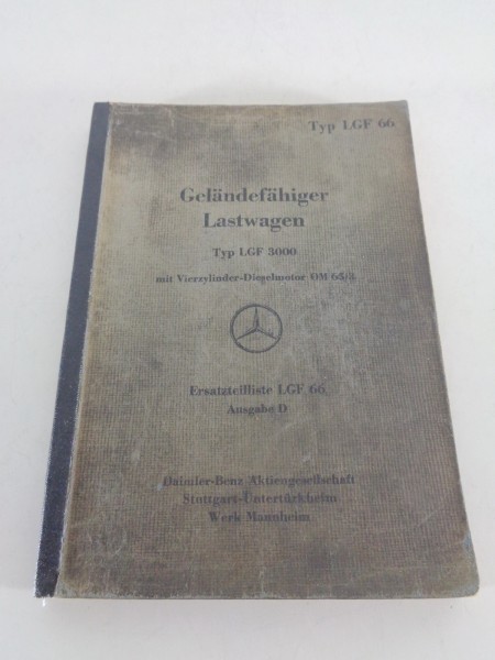 Teilekatalog Mercedes Benz Geländefähiger LKW LGF 3000 mit OM 65/3 von 12/1942