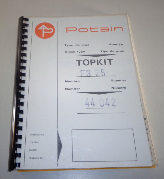 Teilekatalog / Spare Parts list Potain Topkit F3 25 Kran / crane