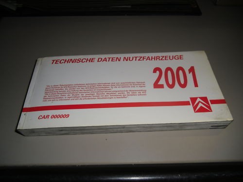 Technische Information Datenbuch Citroen Berlingo Kombi Stand 2001