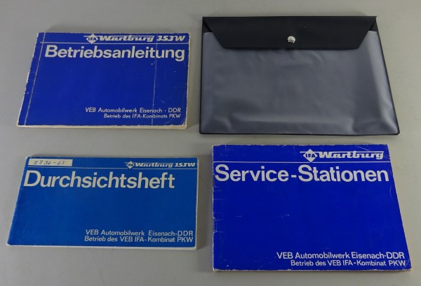 Bordmappe + Betriebsanleitung Wartburg 353 Limousine / Tourist Kombi Stand 1980