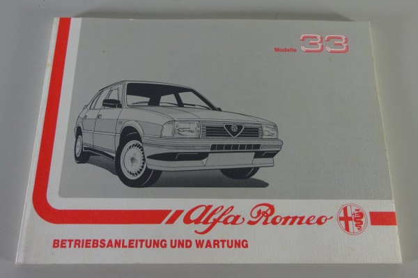 Betriebsanleitung Alfa Romeo 33 1.3 / 1.5TI / 1.7 / 1.5 4x4 Stand 06/1988