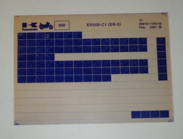 Microfich Ersatzteilkatalog Kawasaki ER 5 ER 500 C1 Model 01 Stand 02/01