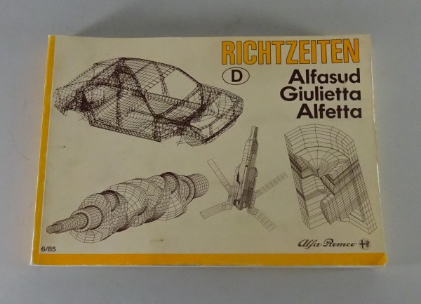 Reparatur-Richtzeiten Alfa Romeo Alfasud / Giulietta / Alfetta Stand 05/1985