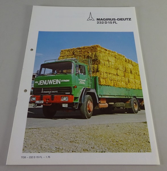 Prospekt / Broschüre Magirus-Deutz LKW 232 D 15 FL Frontlenker Stand 01/1975