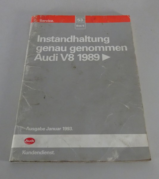 Werkstatthandbuch Audi V8 Typ D 11 ab 1989 Instandhaltung genau genommen v. 1993