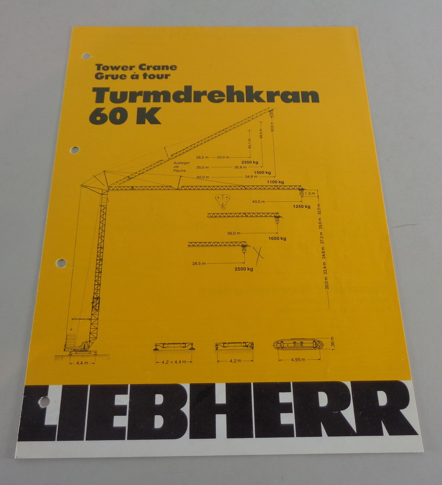 Datenblatt Technische Beschreibung Liebherr Turmdrehkran 60 KR von 07/1981 