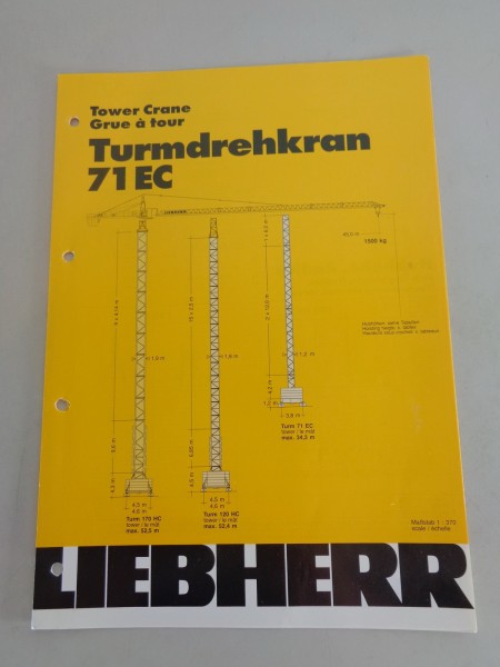 Datenblatt / Data sheet Liebherr Turmdrehkran 71 EC Stand 05/1993