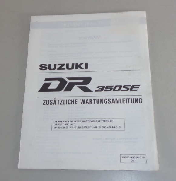 Werkstatthandbuch Nachtrag Suzuki DR 350 SE von 10/1995