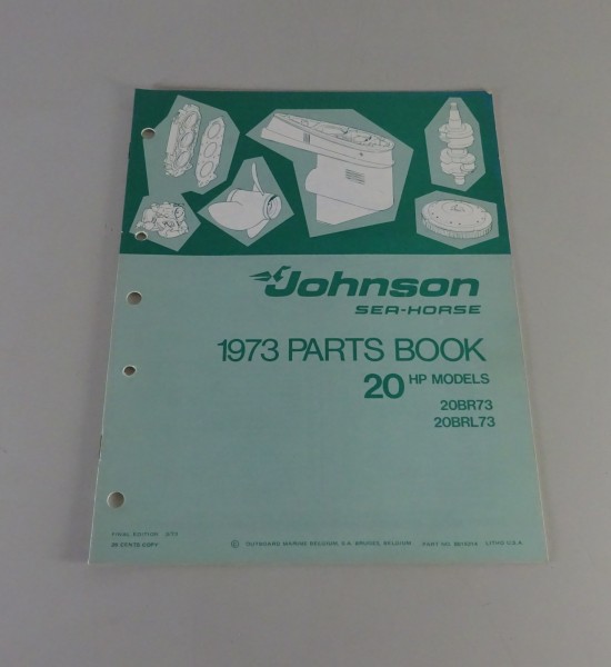 Teilekatalog OMC Evinrude Johnson Outboards 20 PS Models von 1973