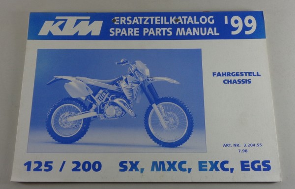 Teilekatalog KTM 125 / 200 SX, MXC, EXC, EGS Baujahr 1999 Fahrgestell