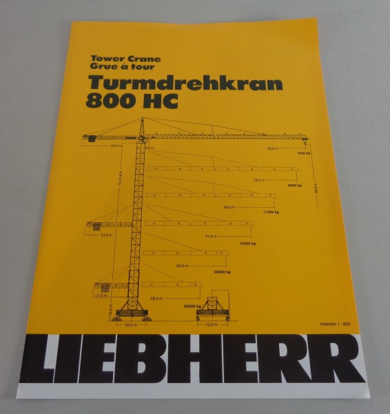 Datenblatt / Technische Beschreibung Liebherr Turmdrehkran 800 HC von 06/1986