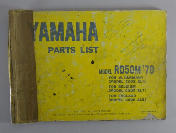 Teilekatalog / Parts list Yamaha RD 50 M von 1979