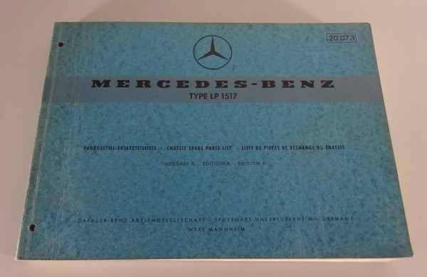 Teilekatalog Mercedes-Benz LKW Typ LP 1517 mit OM 327 Stand 01/1968 (20073)