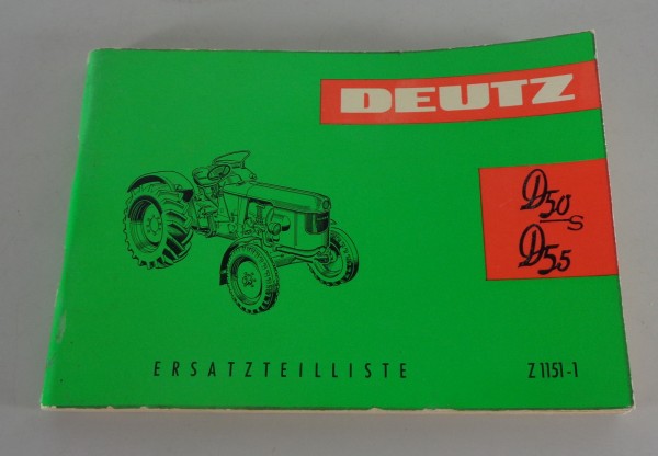 Teilekatalog / Ersatzteilliste Deutz Diesel-Schlepper D 50 s / D 55 von 11/1962