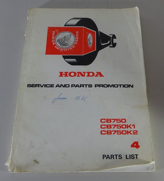 Parts List / Service and Parts Honda CB 750 / CB 750 K1 / CB 750 K2
