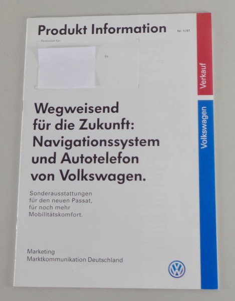 Produktinformation VW Navi / Autotelefon für Passat B5 von 12/1996