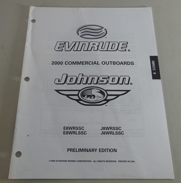 Teilekatalog Johnson Evinrude Außenborder E8WRSSC | J8WRSSC Stand 2000