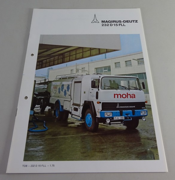 Prospekt Magirus-Deutz LKW 232 D 15 FLL Frontlenker Milchtransporter von 01/1975