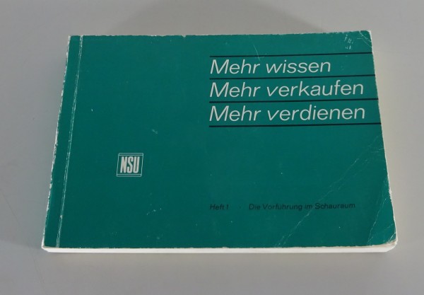 Verkäuferhandbuch NSU 1200 - Vorführung im Schauraum Ausgabe 1967