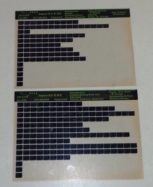 Microfich Teilekatalog / Spare Parts List Jaguar XJS H.E Stand 02/1985