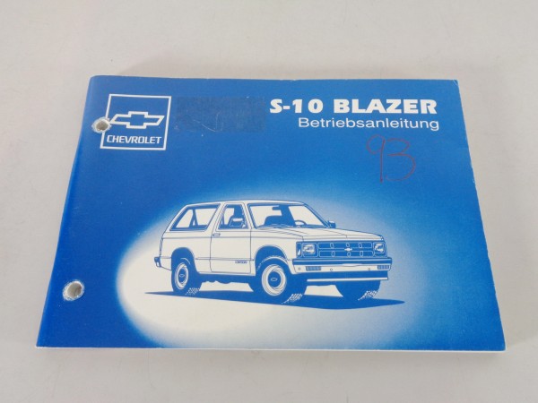 Betriebsanleitung / Handbuch Chevrolet Blazer S-10 Modelljahr 1993 auf Deutsch