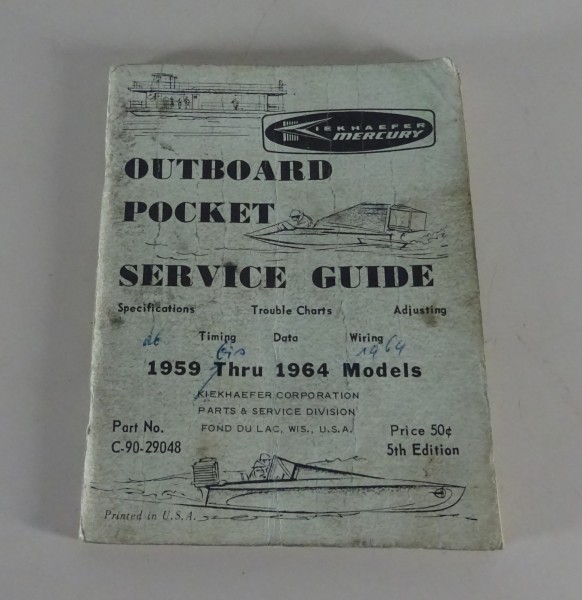 Owner's Manual / Service Guide Mercury Outboards 39-1000 1959-64 Models '09/1964