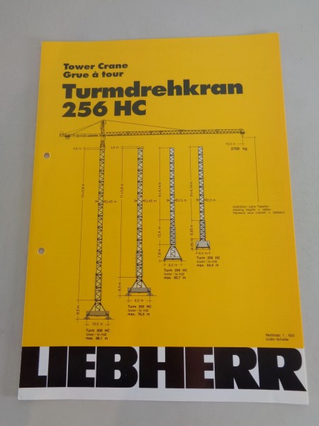Datenblatt / Technische Beschreibung Liebherr Turmdrehkran 256 HC von 10/1990