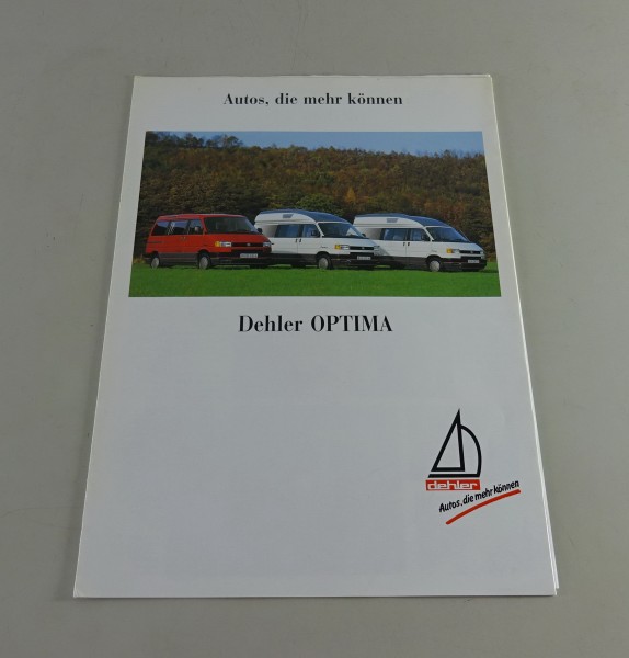 Faltprospekt / Broschüre VW Wohnmobil T4 Die neuen Dehler - Optima Stand 1990er