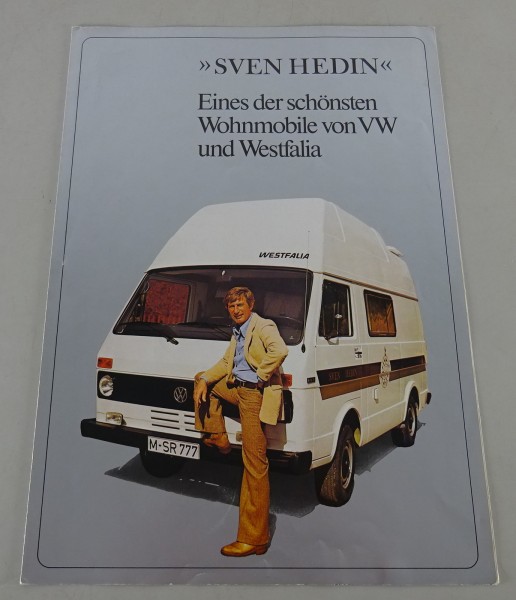 Prospekt VW LT Wohnmobil Sondermodell Sven Hedin von Westafalia Stand 01/1973