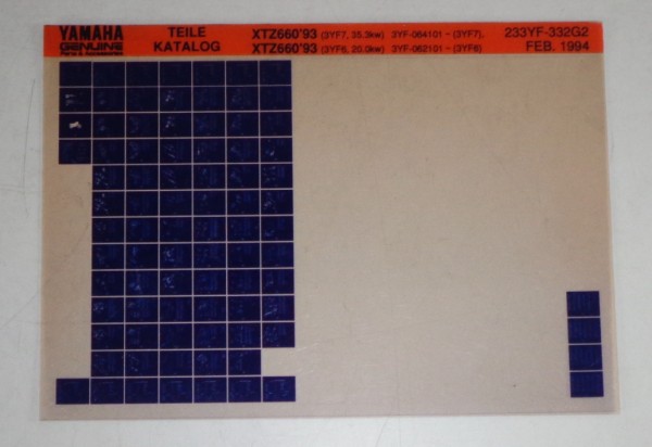 Microfich Parts Catalogue / Ersatzteilkatalog Yamaha XTZ 660 93 Stand 02/94