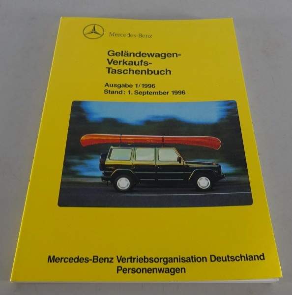 Verkaufstaschenbuch Mercedes G-Klasse / G-Modell W 461 / W 463 Stand 09/1996
