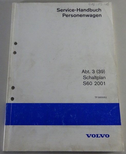 Werkstatthandbuch / Elektrische Schaltpläne Volvo S60 Bj. 2001 Stand 12/2000