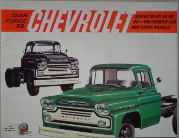 Brochure Chevrolet Task Force 59 Series 50-100 Chassis-Cab Stake Models from 58