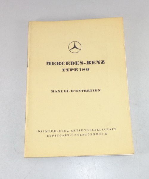 Betriebsanleitung / Owner's Manual Mercedes W120 Ponton 180 D Stand 02/1956