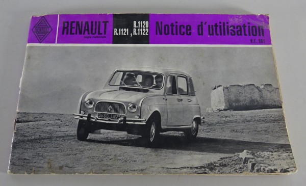 Mode D´Emploi / Manuel Renault R4 R.1120 / R.1121 / R.1122 Stand 1961
