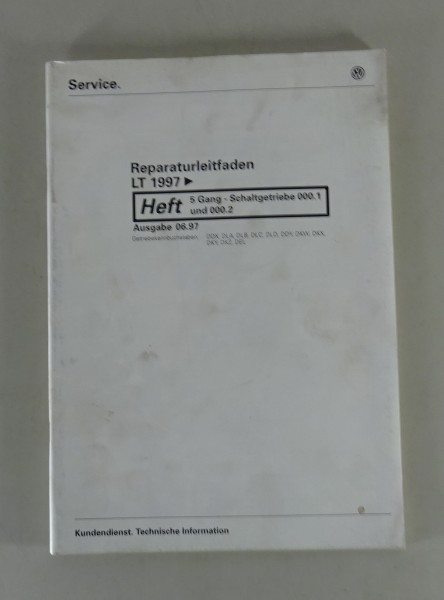 Werkstatthandbuch VW Transporter / Bus LT 2/II 5 Gang Schaltgetriebe von 6/2000