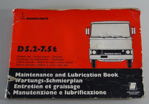 Scheckheft / Serviceheft Magirus Deutz D5.2 - 7,5 tonner Frontlenker von 9/1976