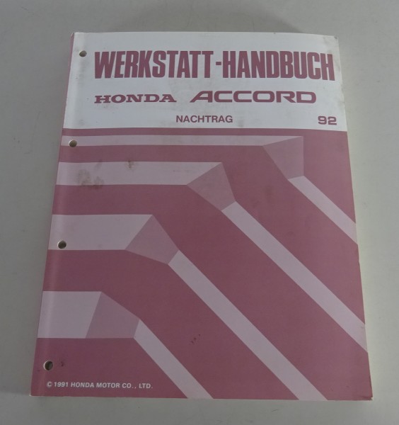 Werkstatthandbuch Nachtrag Honda Accord 4. Generation Stand 1992