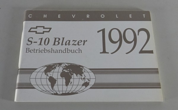 Betriebsanleitung Handbuch Chevrolet S-10 Blazer Stand 1992 auf Deutsch