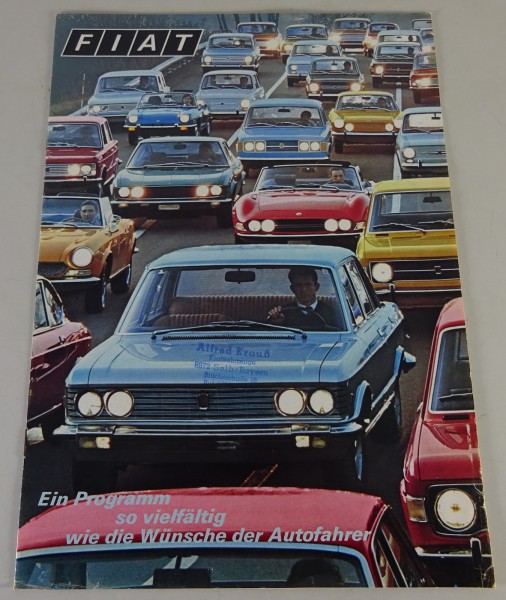 Prospekt / Programm Fiat 500 / 770 / 850 / 128 / 124 / etc. mit Händlerstempel