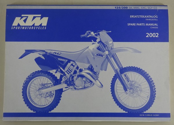 Teilekatalog KTM Fahrgestell 125 / 200 SX, MXC, EXC, SGP-GS Modelljahr 2002