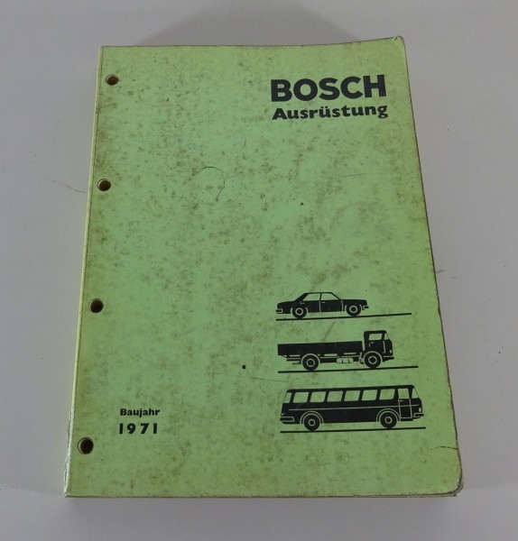 Katalog / Handelsliste Bosch Ausrüstung für PKW, LKW und Omnibusse Baujahr 1971