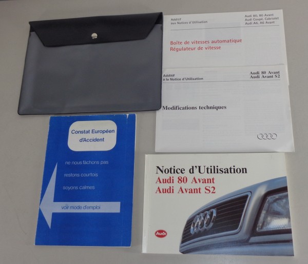 Notice d'utilisation + portefeuille bord Audi 80 Avant / Avant S2 Typ B4 1993